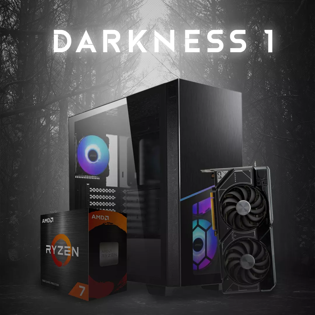 DARKNESS1 AMD RYZEN7 5800X RTX 4070 OC 16GB RAM 1TB NVMe