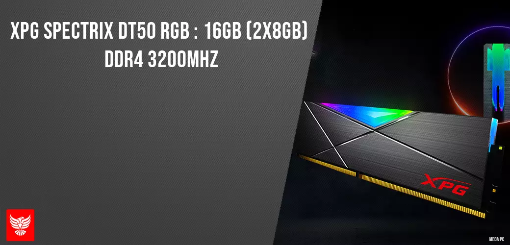 XPG SPECTRIX DT50 RGB : 16GB (2x8GB) DDR4 3200MHz PRIX TUNISIE