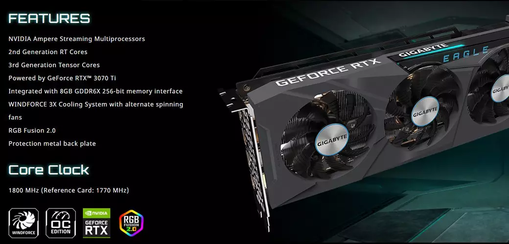 GIGABYTE GEFORCE RTX 3070 TI EAGLE 8G PRIX TUNISIE