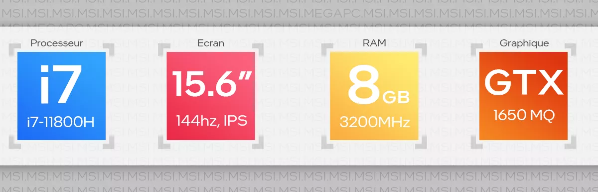 MSI GF63 - processeur intel i7 11800H - ecran 15 pouces