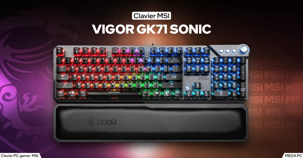 MSI Clavier Mecanique GK71 Sonic RGB avec repose poignet