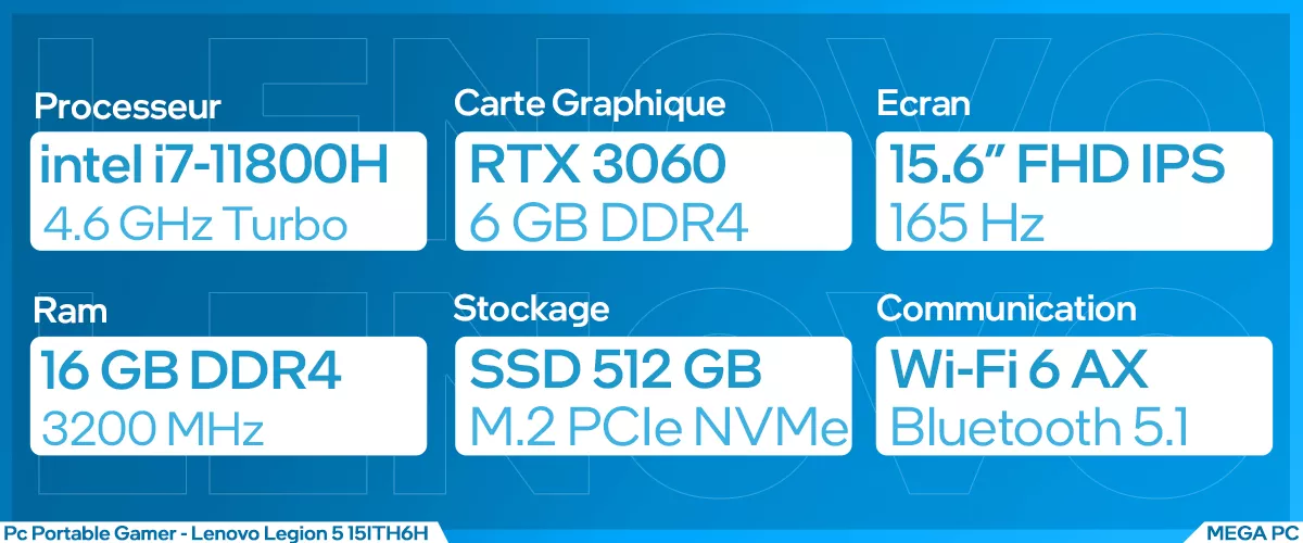 pc portable lenovo - processeur intel - carte graphique nvidia