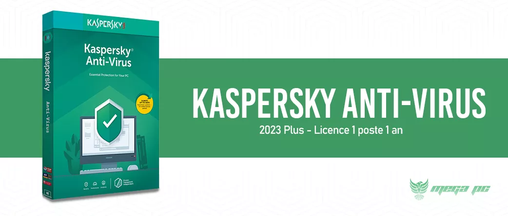 ANTI VIRUS | Kaspersky Anti-Virus 2023 Plus - Licence 1 poste 1 an | MEGA PC 