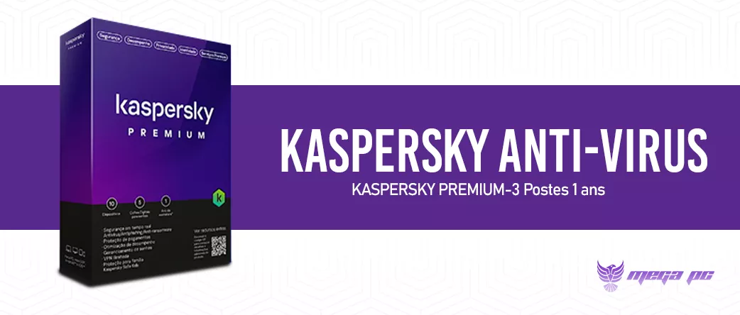 Kaspersky Anti-Virus 2023 Premium - Licence 3 postes 1ans | MEGA PC 