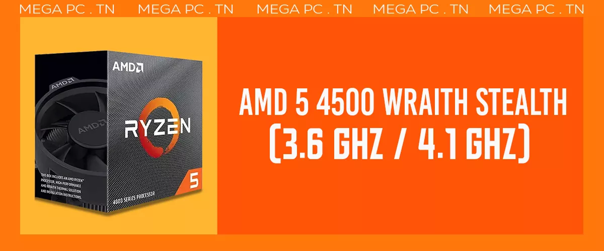 processeur AMD Ryzen 5 4500 Wraith Stealth (3.6 GHz / 4.1 GHz)