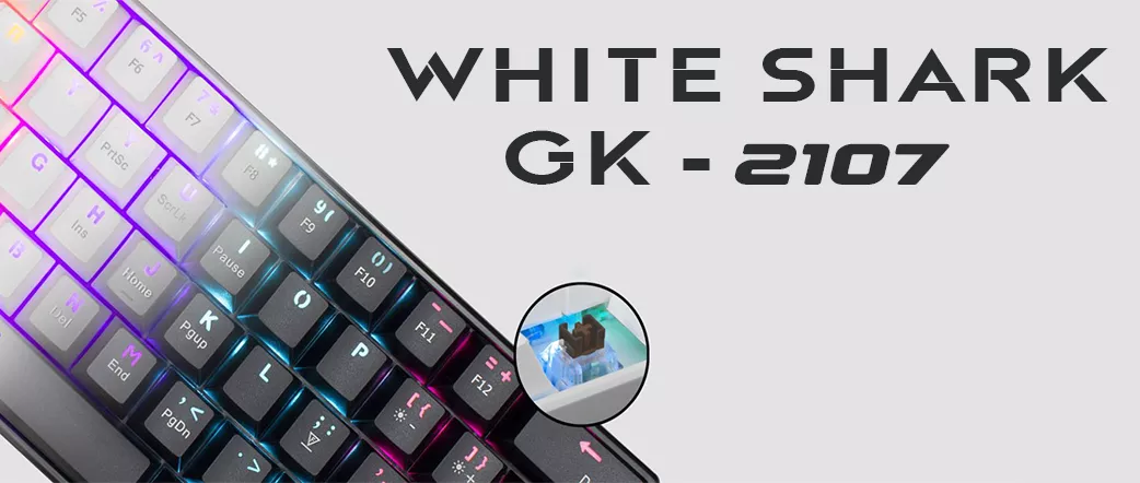 Clavier Gaming mécanique White Shark COMMANDOS GK-2106 / RGB / Blanc / Blue  SWITCHES