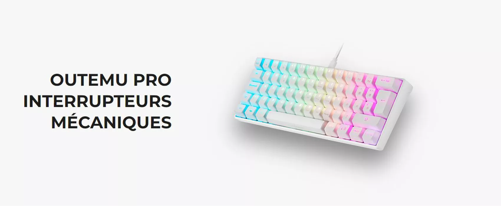 Gaming keyboard : ultra-compact 60% size - red mechanical switches (Outemu  Red switches) - RGB backlighting - AZERTY, French