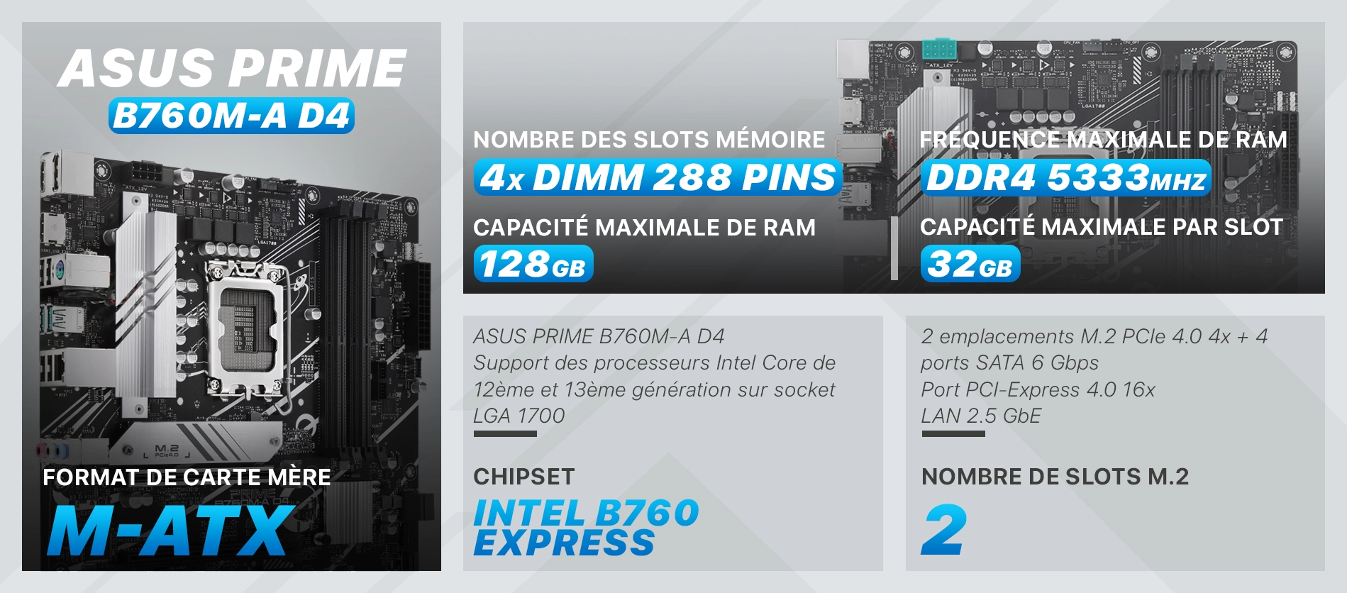 Carte Mère Asus Prime B760M-A D4