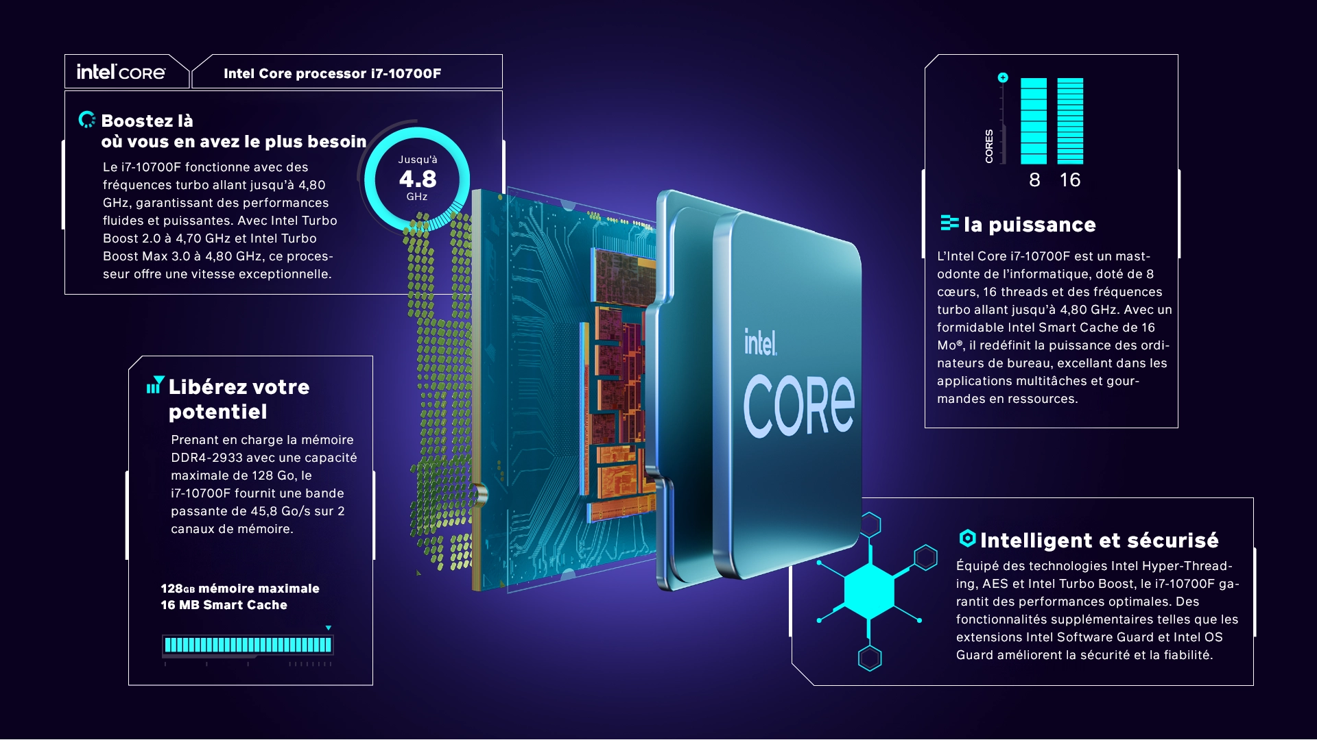 Processeur Intel core I7-10700F Tunisie