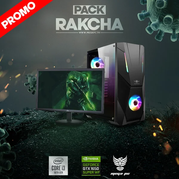 Pc gamer Tunisie - Pack Rakcha2 - intel i3-10105F, GTX 1660 Ti