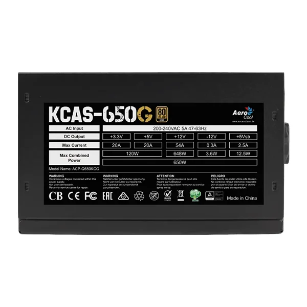Aerocool Kcas 650W RGB 80+ GOLD
