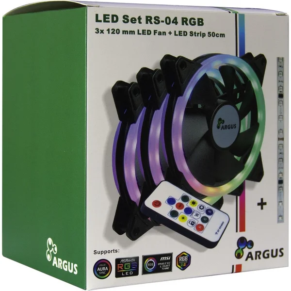 PACK Argus RS-04 3Fans 120mm + Led RGB