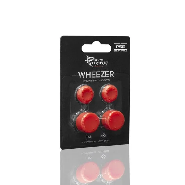 white shark wheezer RED ps5 silicone thumbstick ps5-817