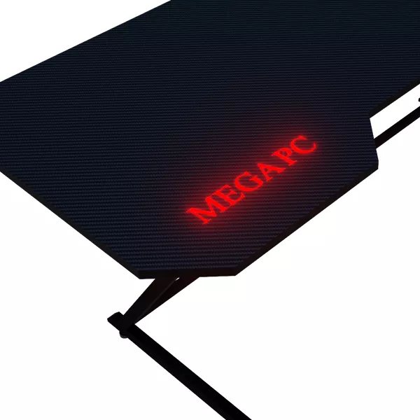 Table de Gaming CARBON S | 150 x 70 cm | RGB | Black Carbon Fibre |