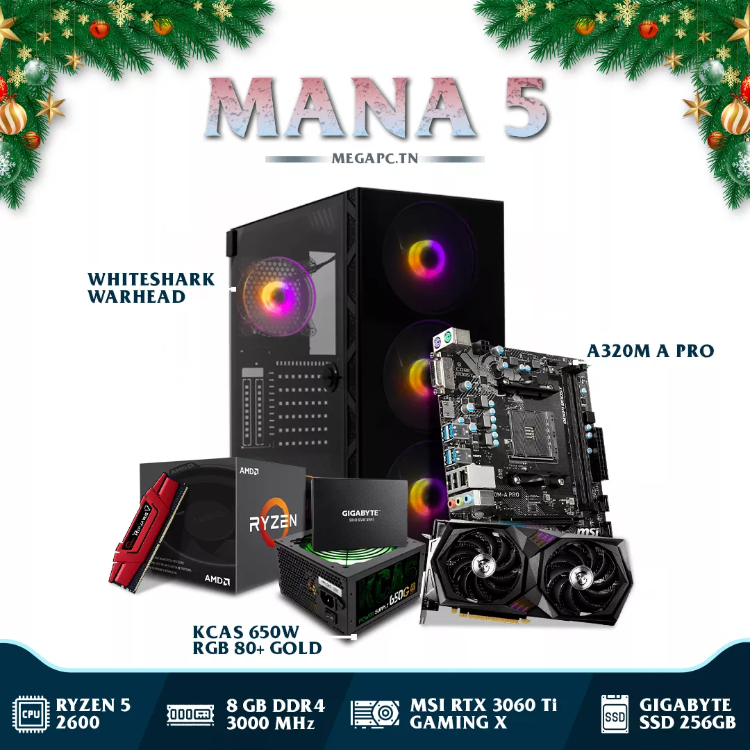 MANA 5 | Ryzen 5 2600 | RTX 3060 Ti GAMING X | 8GB