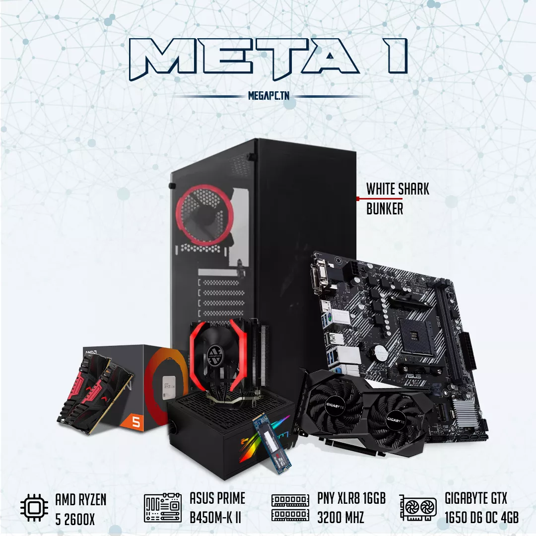 META 1 | Ryzen 5 2600X | GTX 1650 D6 OC 4GB | 16GB