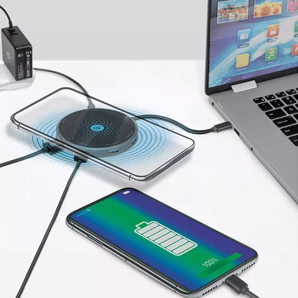 Manhattan USB-C 8-in-1 Dock with Wireless Charging Pad