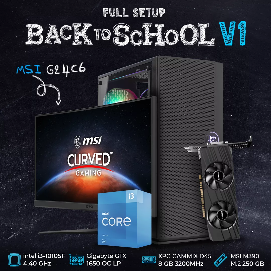 Full SETUP Back To School v1 | INTEL CORE I3-10105F | GTX 1650 | 8GB Ram