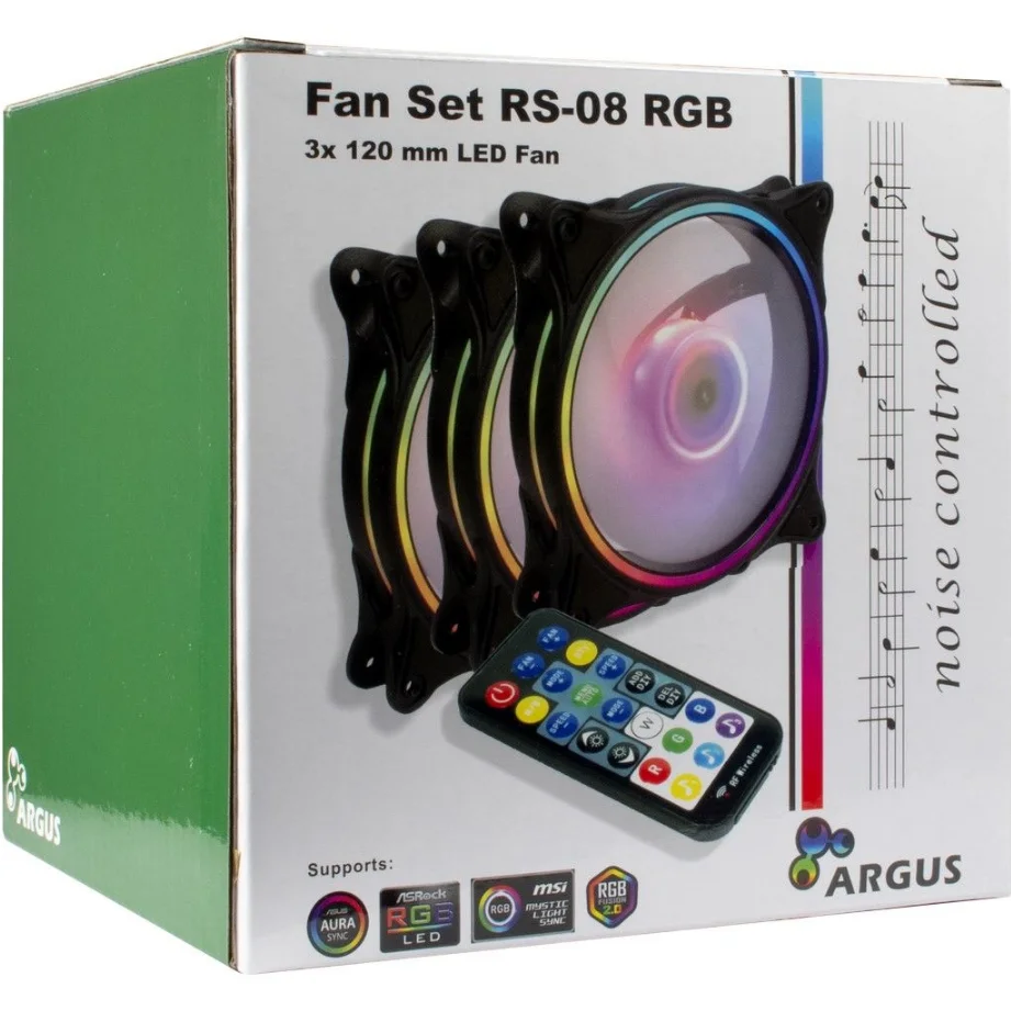 ARGUS 3 Fan 120mm RS-08 RGB - Music Mode