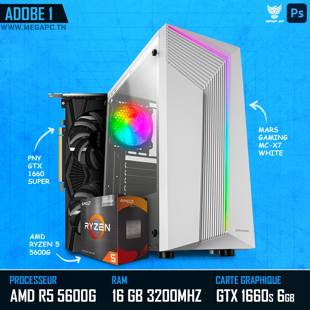 Adobe 1 | AMD Ryzen 5 5600G | GTX 1660s | 16GB Ram | 500GB NVMe