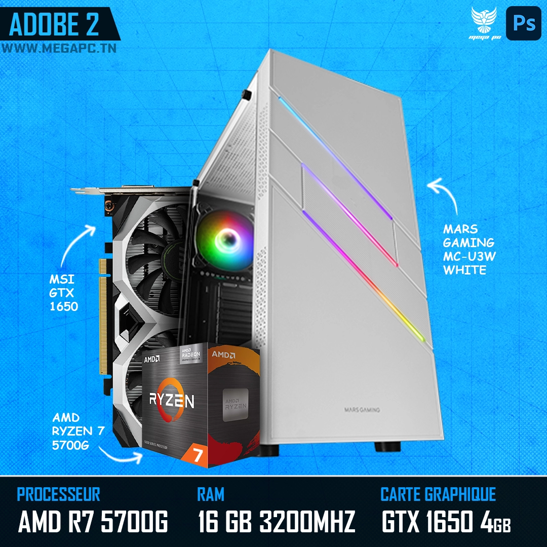 Adobe 2 | AMD Ryzen 7 5700G | GTX 1650 | 16GB Ram | 500GB NVMe