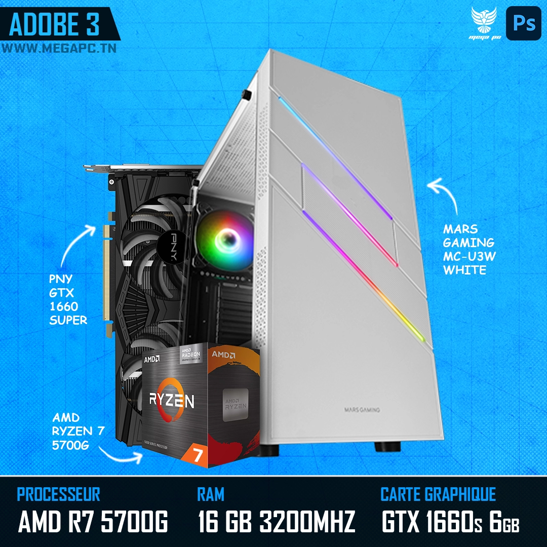 Adobe 3 | AMD Ryzen 7 5700G | GTX 1660s | 16GB Ram | 500GB NVMe