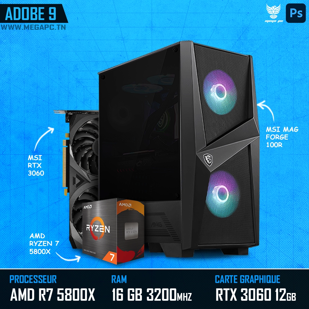 Adobe 9 | AMD Ryzen 7 5800X | RTX 3060 | 16GB Ram | 500GB NVMe