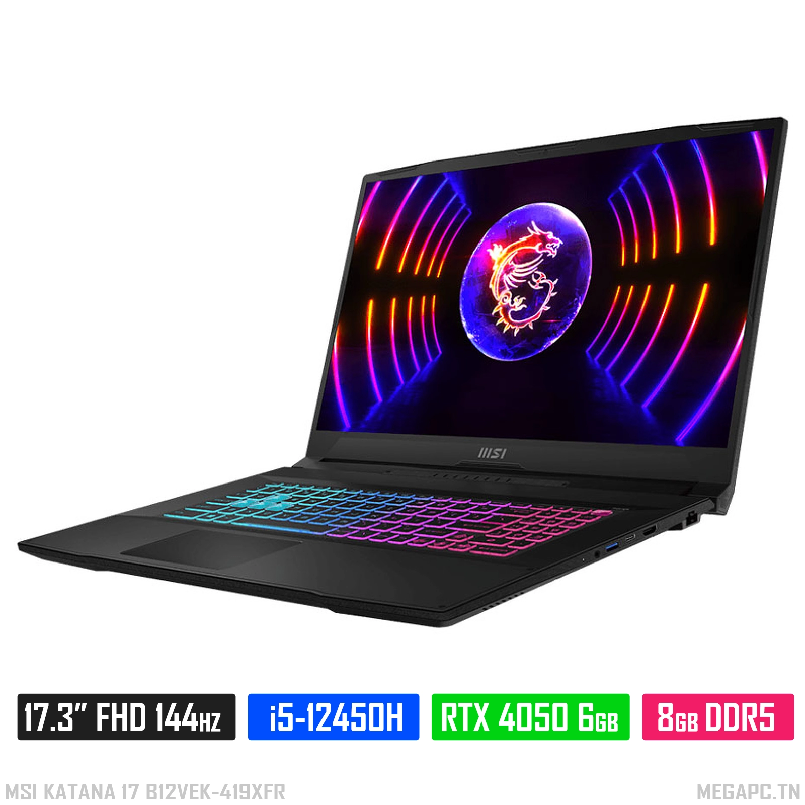 MSI Katana 17 B12VEK-419XFR | 17.3" FHD 144Hz | i5-12450H | RTX 4050 | 8GB Ram DDR5