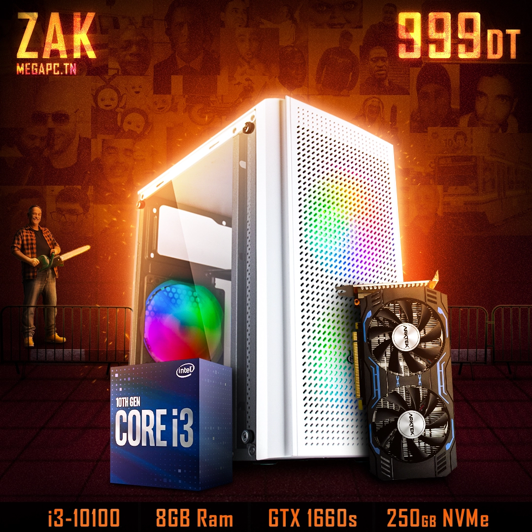 ZAK | i3-10100 | 1660 GTX | 8GB RAM | 250 NVMe