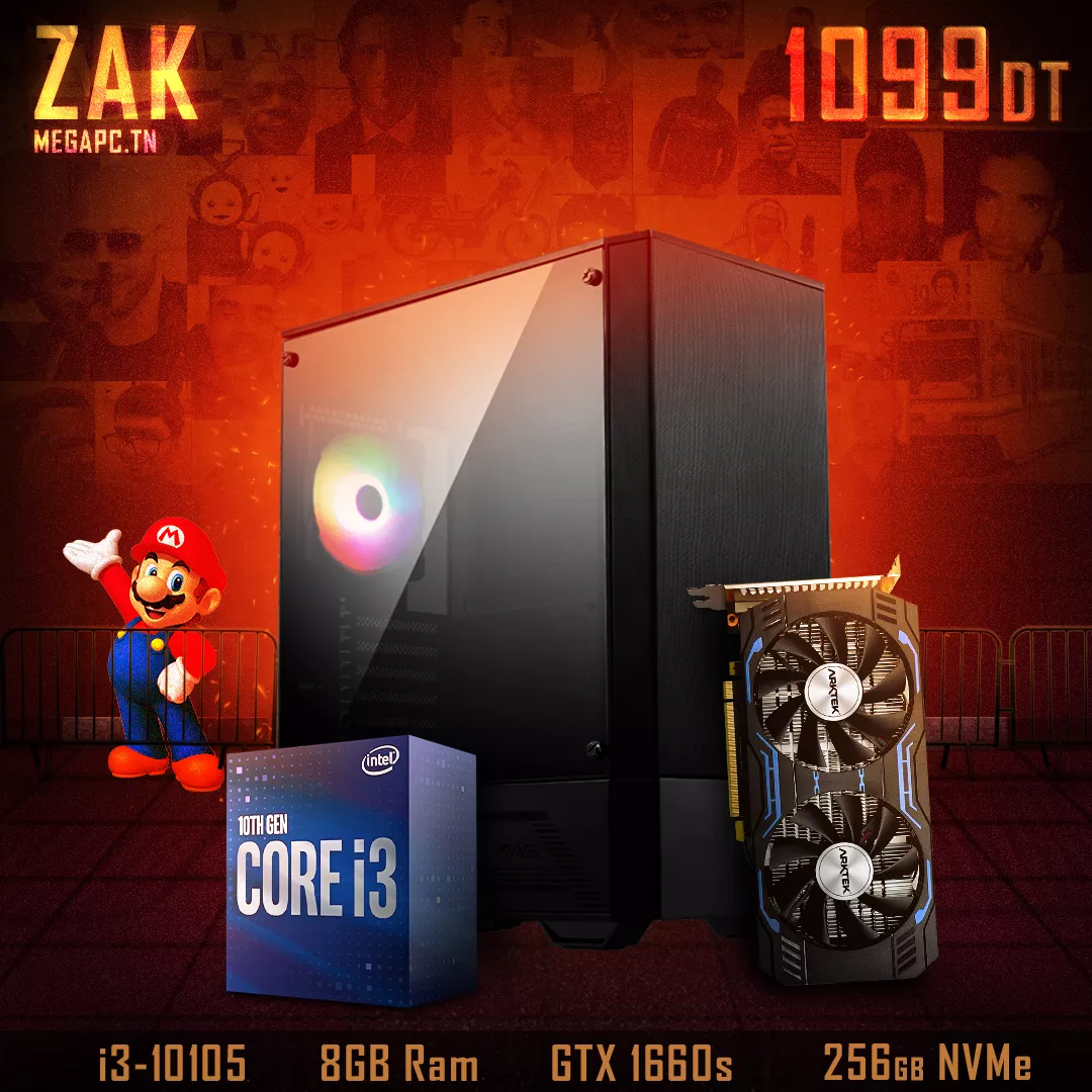 ZAK V1 | i3-10105 | 1660 GTX | 8GB RAM | 256GB  NVMe