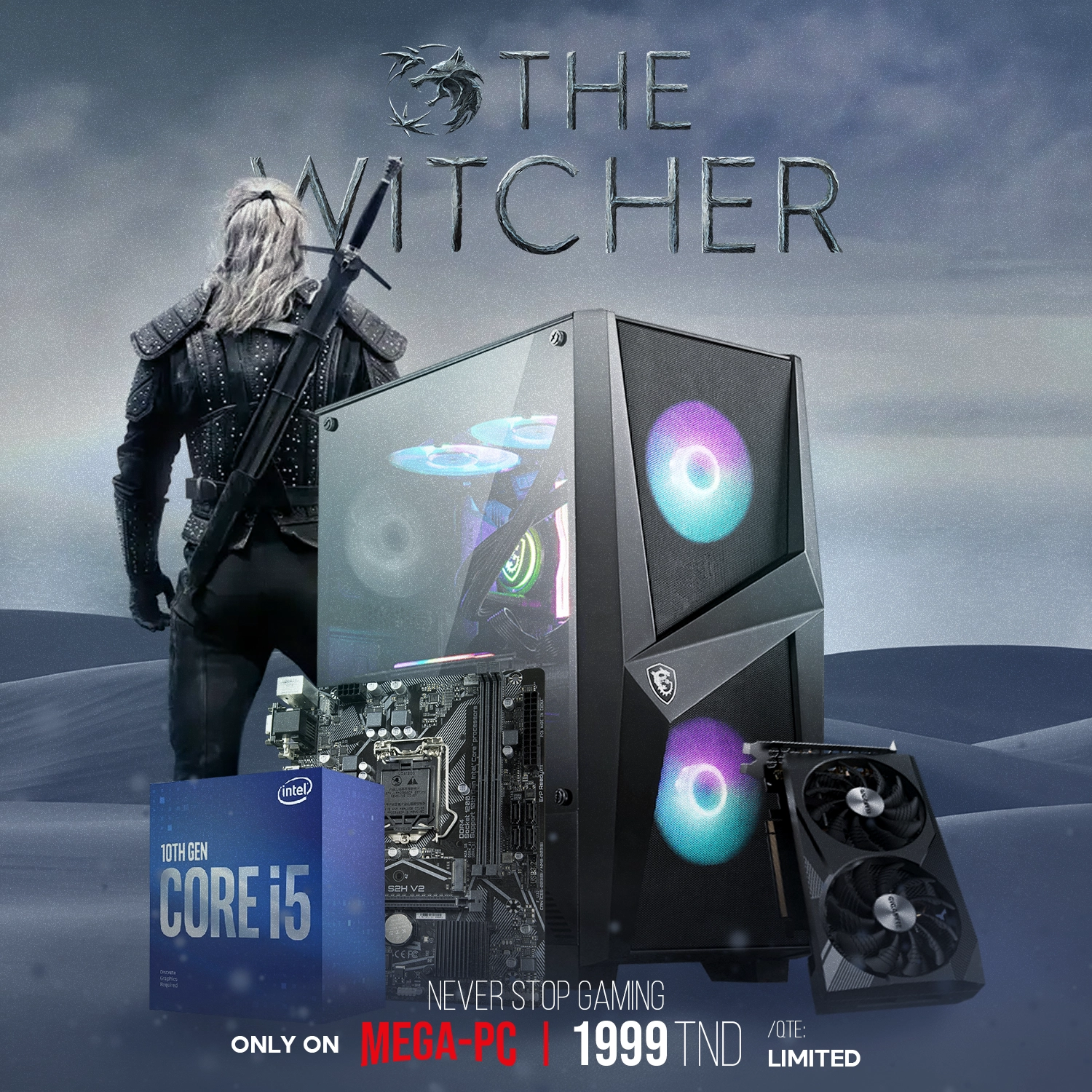 Witcher X5 | i5-10400F | RTX 4060 OC | 16GB RAM | 500 NVMe