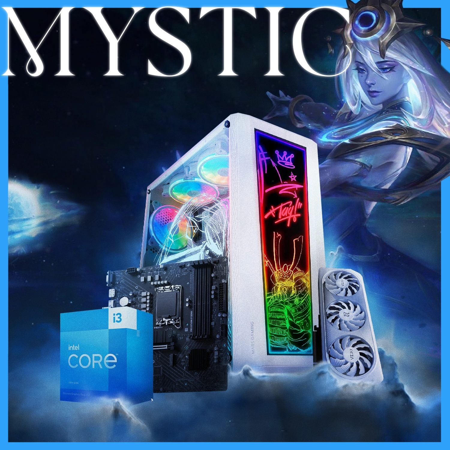 Mystic 10 | Intel i3-13100F | RTX 4060Ti 16GB OC | 16GB | 500GB NVMe