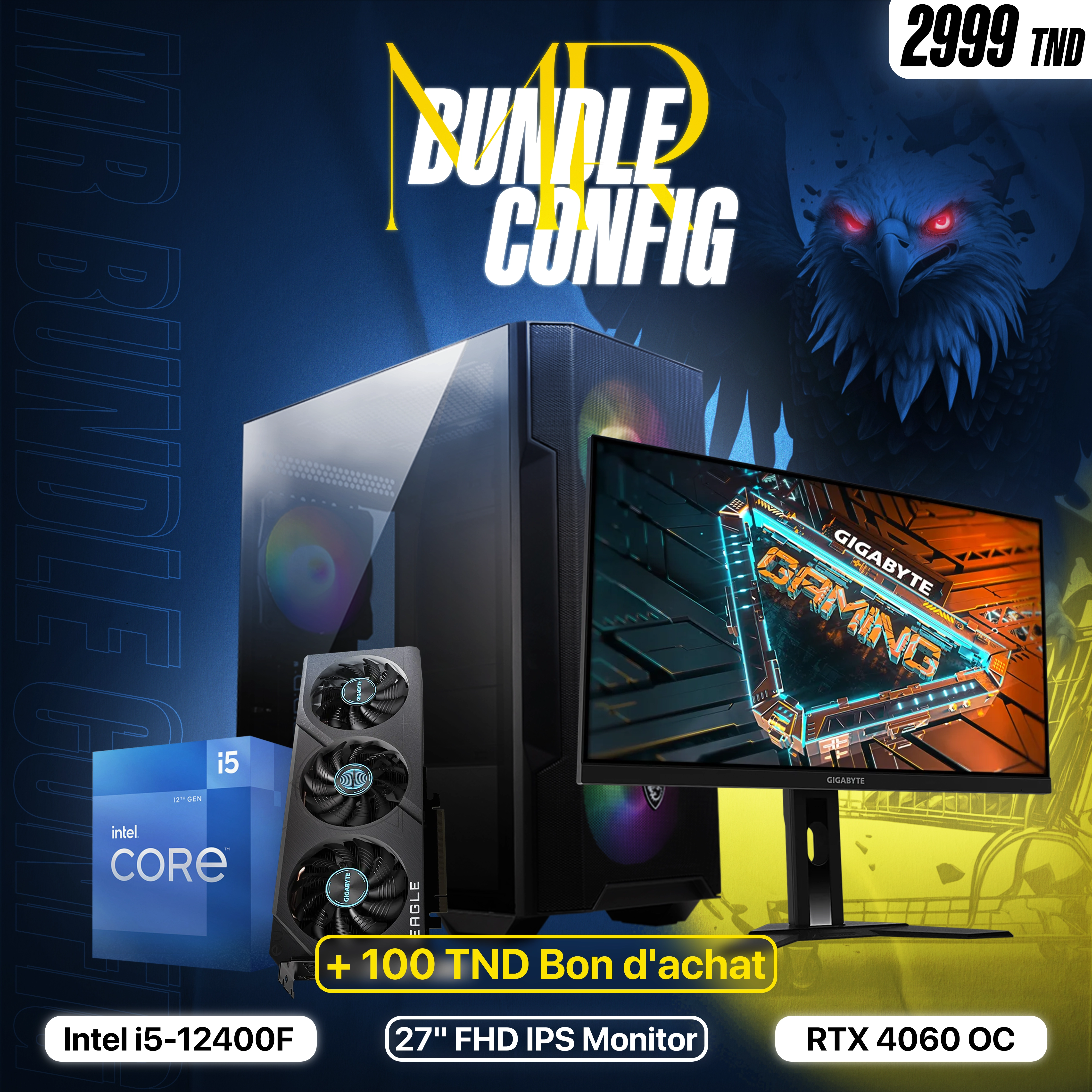 MR Bundle Config 3 | Intel I5-12400F | RTX 4060 OC | 8GB RAM | 500GB NVMe