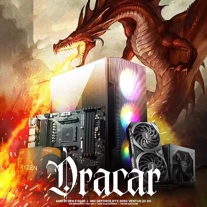 Dracar Y2 | RYZEN 5 5600 | RTX 3050 | 16GB RAM | 500GB NVMe