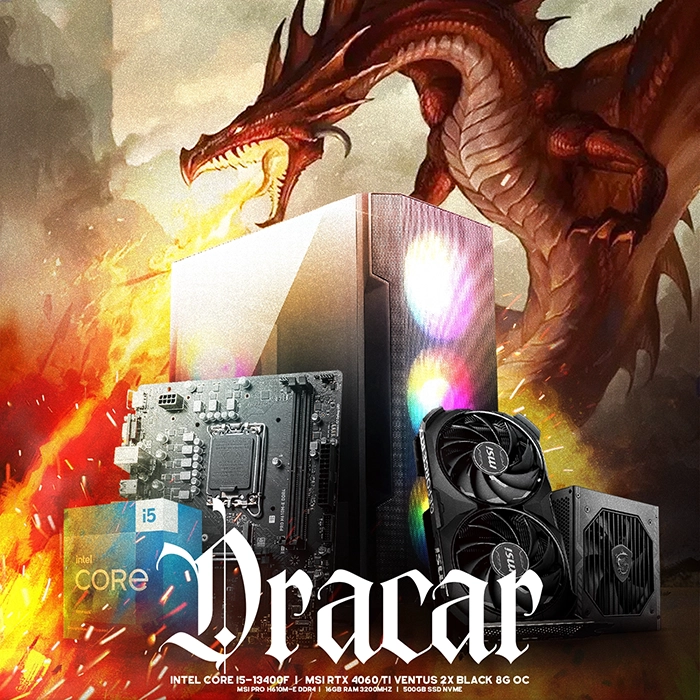 Dracar Y7 | Intel i5-13400F | RTX 4060 Ti | 16GB RAM | 500GB NVMe
