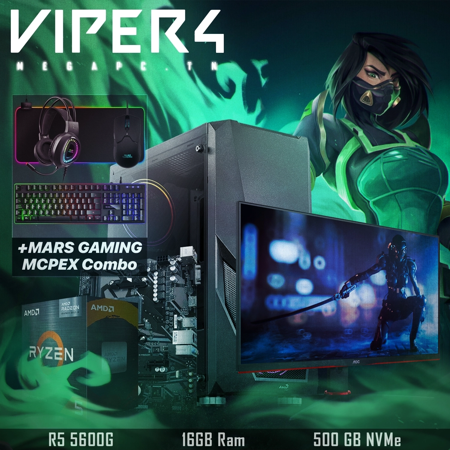Viper 4 | AMD 5 5600G | 16GB | 500 NVMe