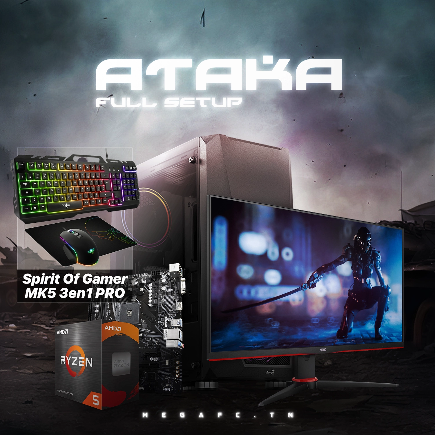 Ataka Full Setup | RYZEN 5 5600G | 16GB RAM | 500 GB NVMe