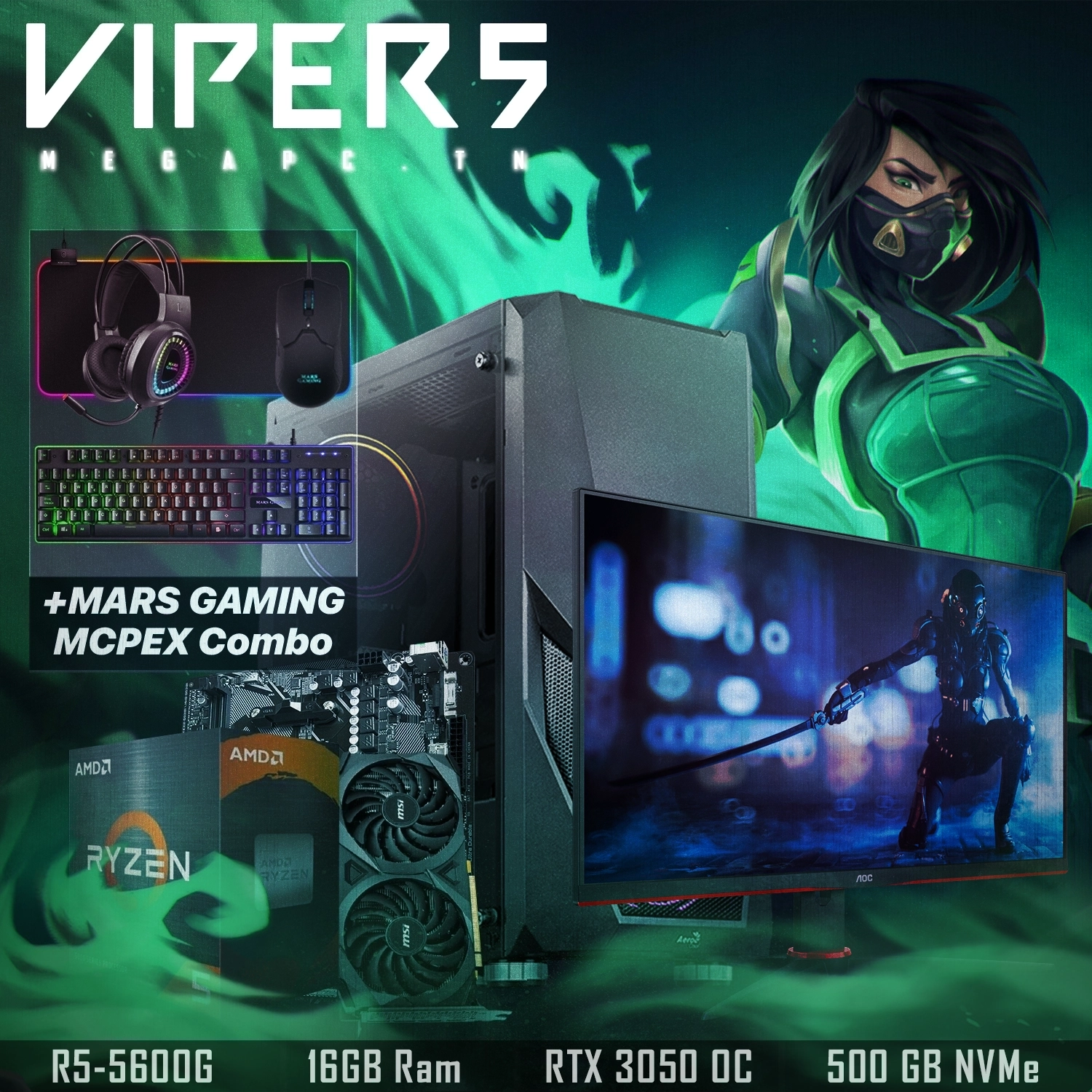 Viper 5 | AMD 5 5600G | RTX 3050 | 16GB | 500 NVMe