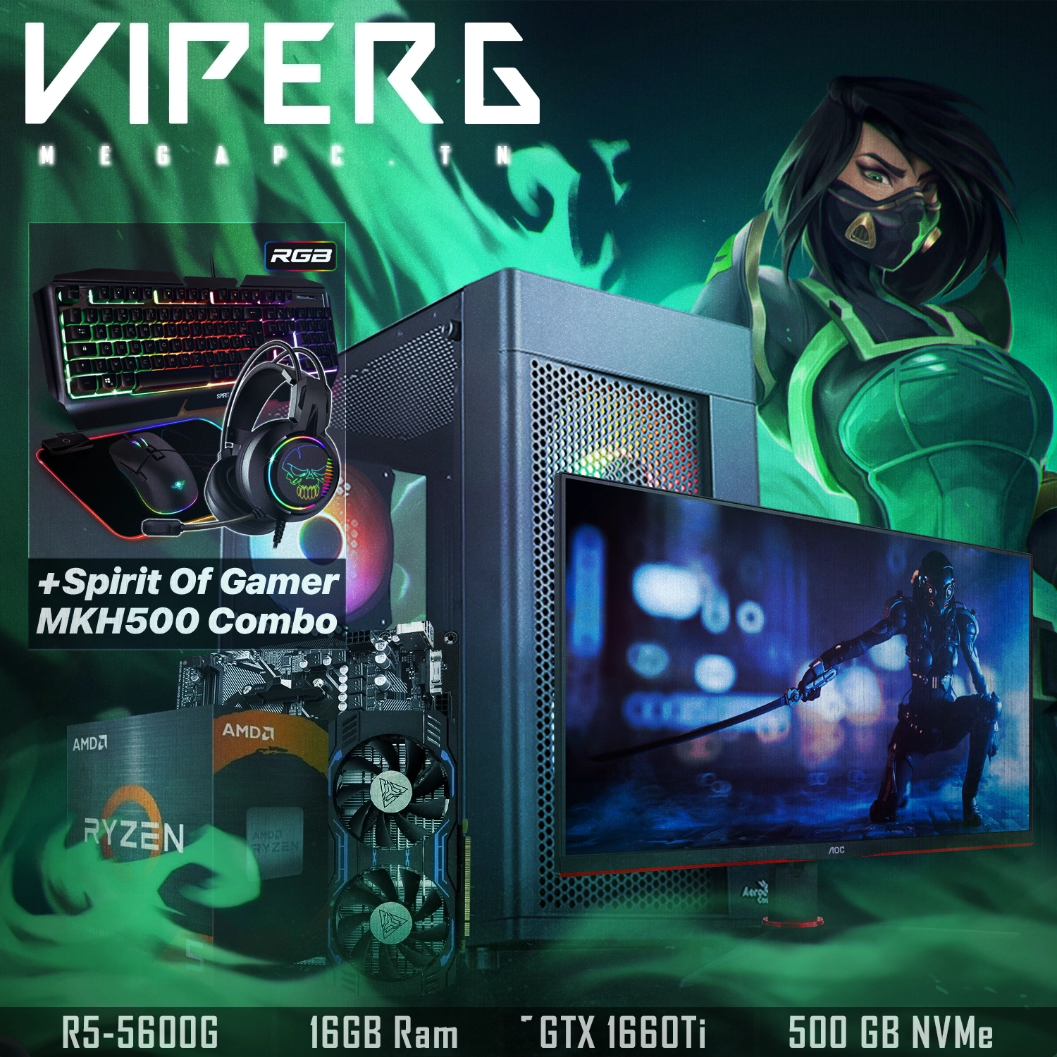 Viper 6 | AMD 5 5600G | GTX 1660Ti | 16GB | 500 NVMe