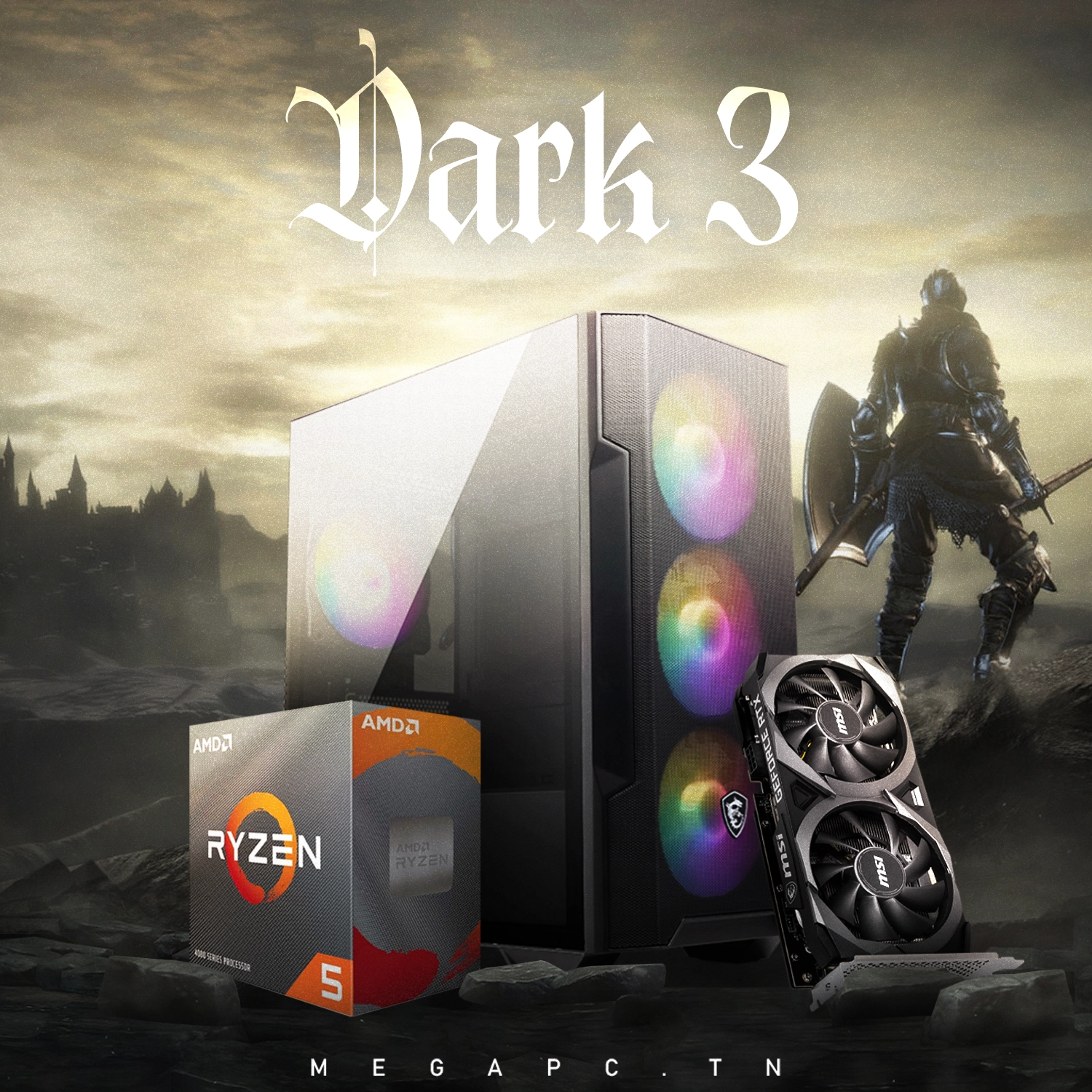 Dark 3 | RYZEN 5 4600G | RTX 3050 | 16GB RAM | 500 GB