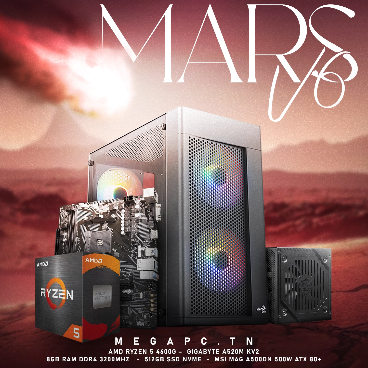 Mars V6 | Ryzen 5 4600G | 16GB RAM | 512GB SSD NVME