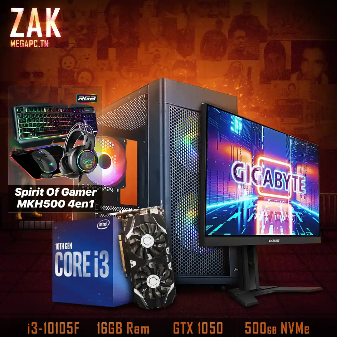 ZAK Z1 | i3-10105F | GTX 1050 Ti | 16GB RAM | 500GB NVMe