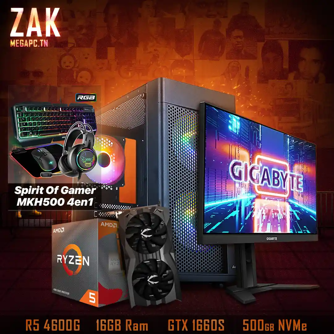 ZAK Z6 | RYZEN 5 4600G | GTX 1660 | 16GB RAM | 500GB NVMe
