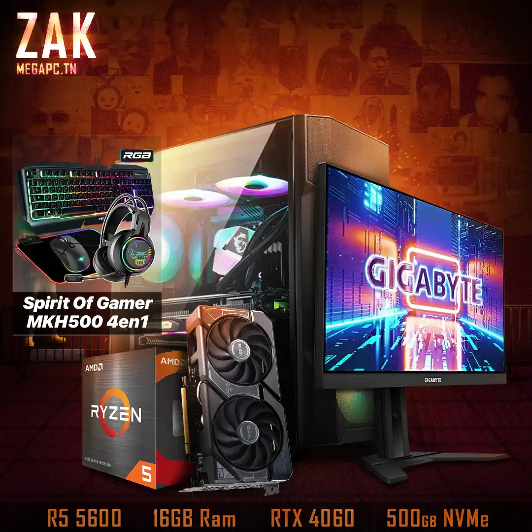 ZAK Z5 | AMD Ryzen 5 5600 |  RTX 4060 | 16GB RAM | 500 GB NVMe