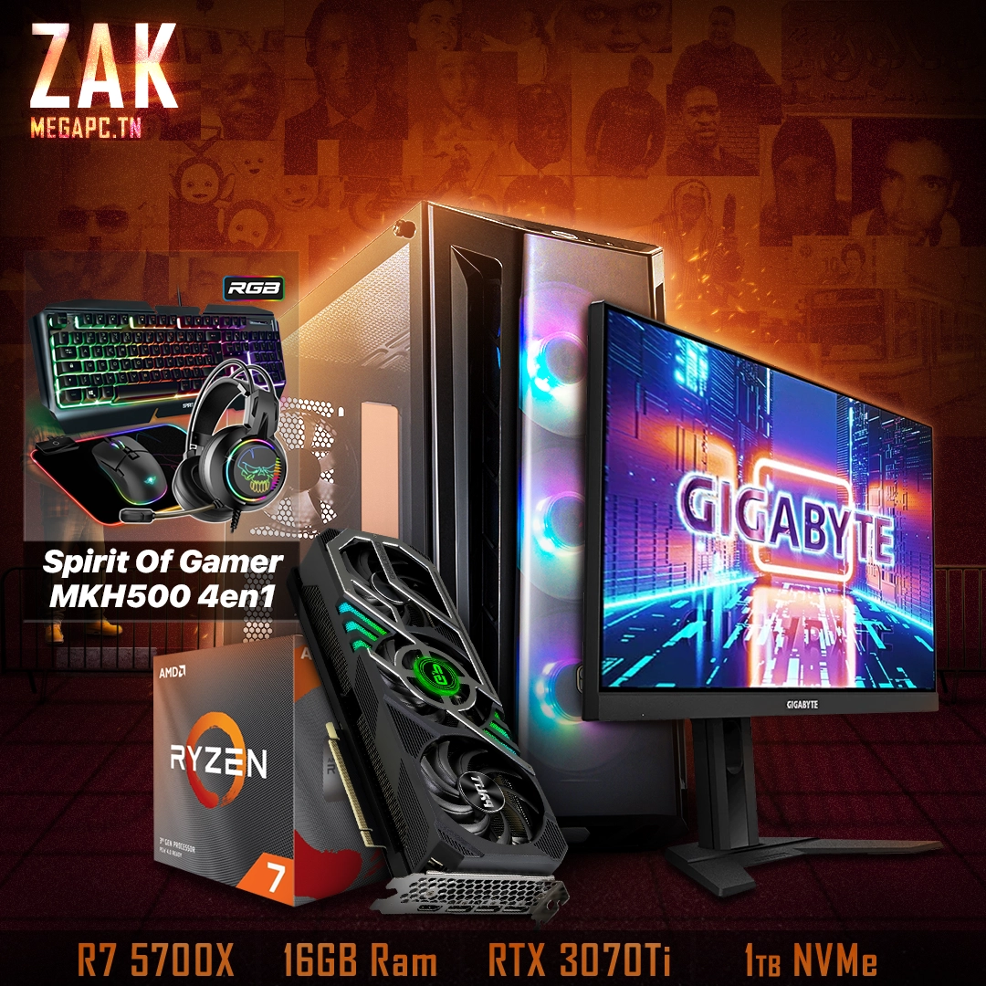 ZAK Z4 | AMD 7 5700X |  RTX 3070 Ti | 16GB RAM | 1TB  NVMe