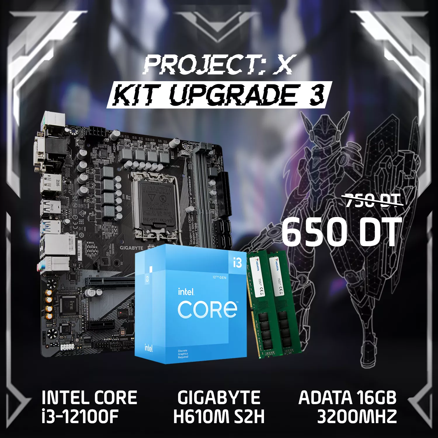 Achat KIT UPGRADE 2 Intel Core I312100F GIGABYTE H410MH V2 DDR4