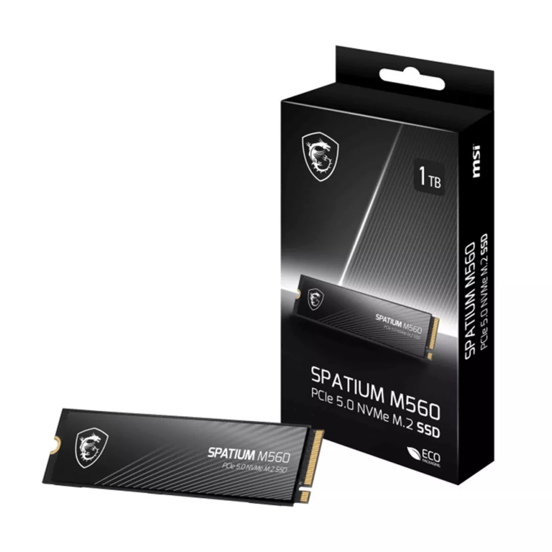Disque Dur Interne MSI SPATIUM M560 1 To SSD PCIe 5.0 NVMe M.2, Photo chez MegaPC chez MegaPC