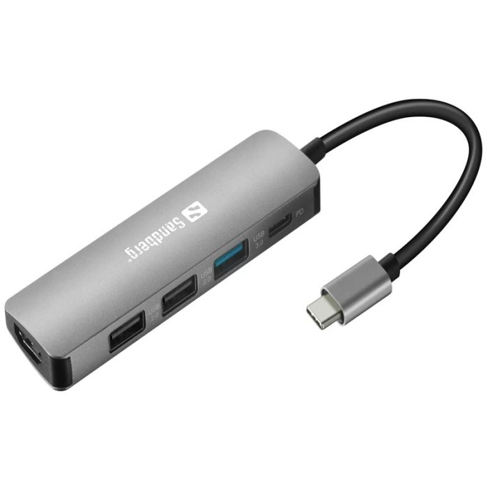 Sandberg USB-C Dock HDMI+3xUSB+PD 100W, Photo boutique MegaPC chez MegaPC