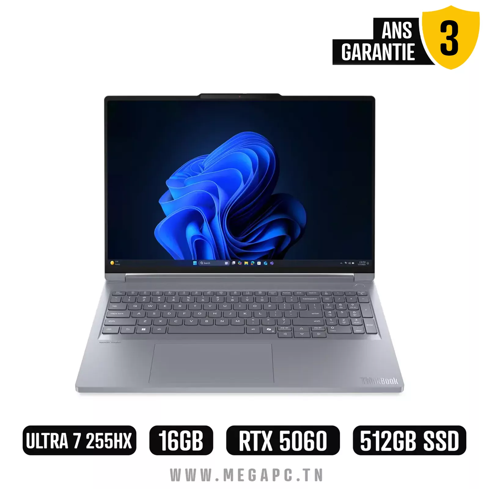 PC Portable LENOVO ThinkBook 16p G6 IAX Ultra 7 255HX 16 Go RTX 5060, Photo boutique MegaPC chez MegaPC