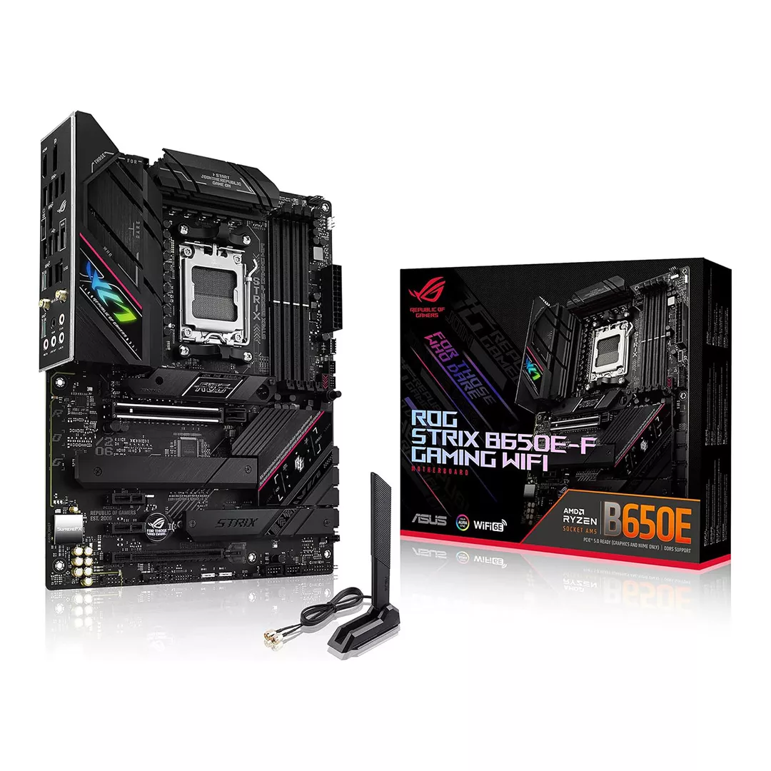 ASUS ROG STRIX B650E-F GAMING WIFI AMD B650 Emplacement AM5 ATX, Photo boutique MegaPC chez MegaPC